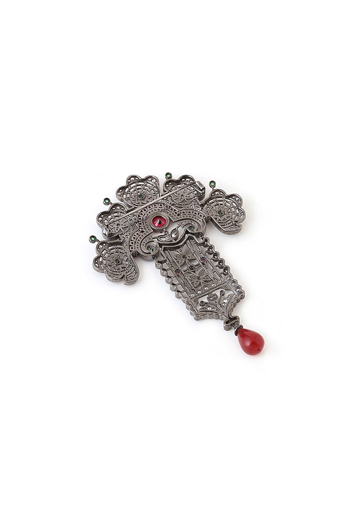 Antique Black Finish Victorian Themed Brooch by Cosa Nostraa at Pernia's Pop Up Shop
