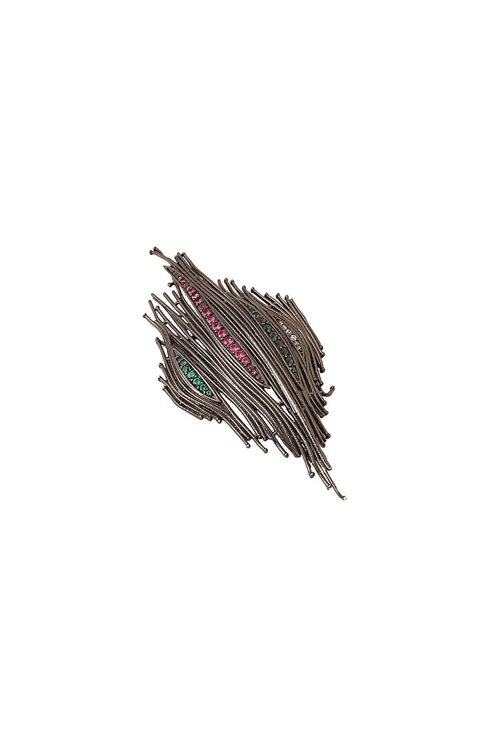 Antique Black Finish Brass Brooch by Cosa Nostraa at Pernia's Pop Up Shop