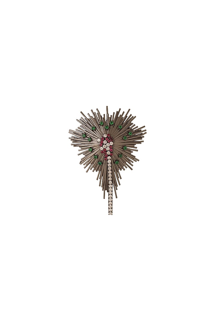 Antique Black Finish Brass Spring Bloom Brooch by Cosa Nostraa at Pernia's Pop Up Shop