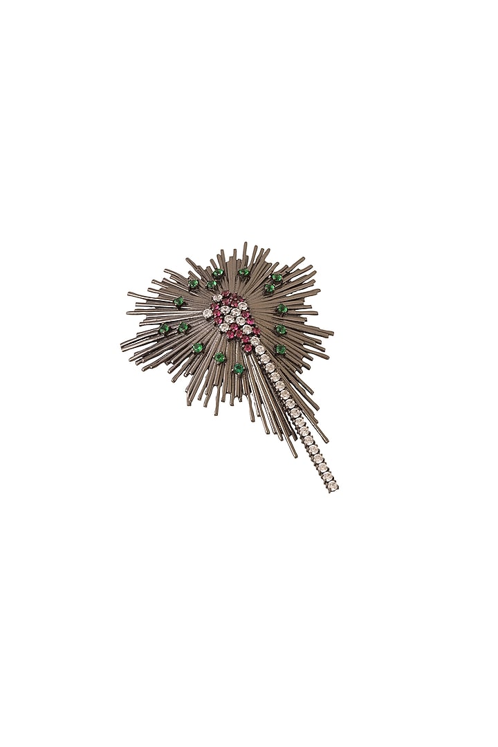 Antique Black Finish Brass Spring Bloom Brooch by Cosa Nostraa at Pernia's Pop Up Shop