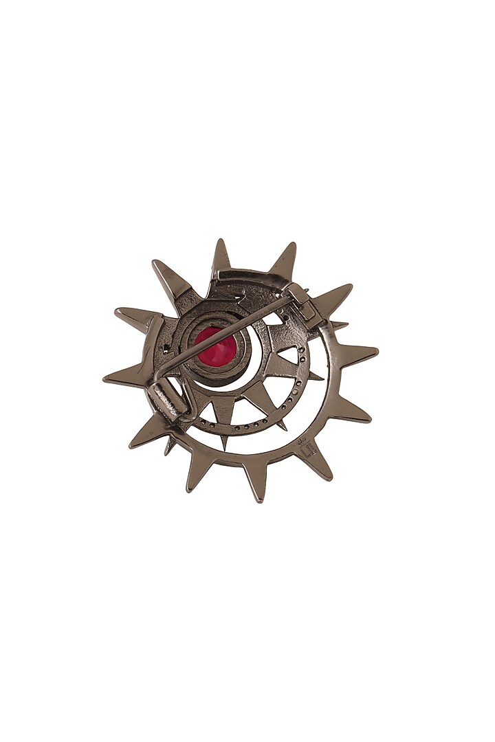 Antique Black Finish Semi-Precious Stone Brooch by Cosa Nostraa at Pernia's Pop Up Shop