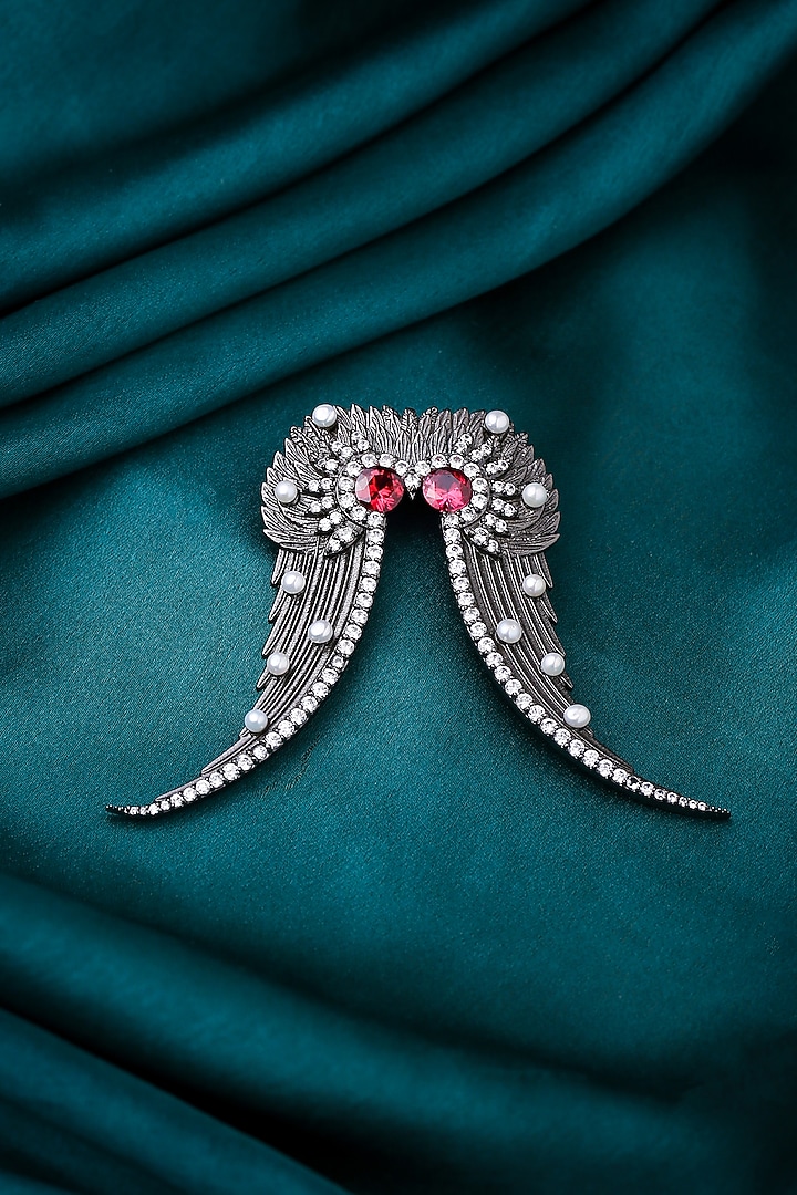 Antique Black Finish Abstract Owl Brooch by Cosa Nostraa at Pernia's Pop Up Shop