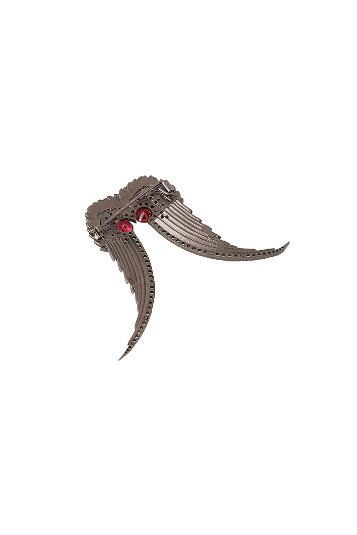 Antique Black Finish Abstract Owl Brooch by Cosa Nostraa at Pernia's Pop Up Shop