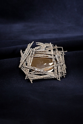 Antique Gold Finish Shiny Shimmer Brooch by Cosa Nostraa