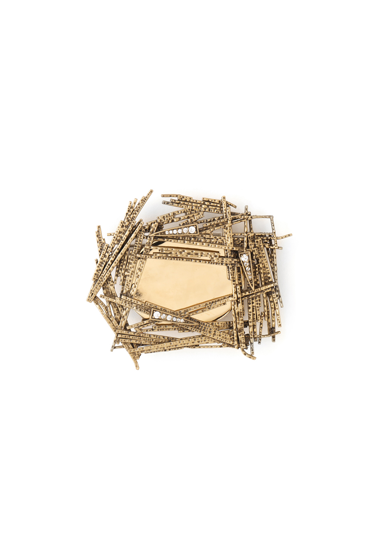 Antique Gold Finish Shiny Shimmer Brooch by Cosa Nostraa
