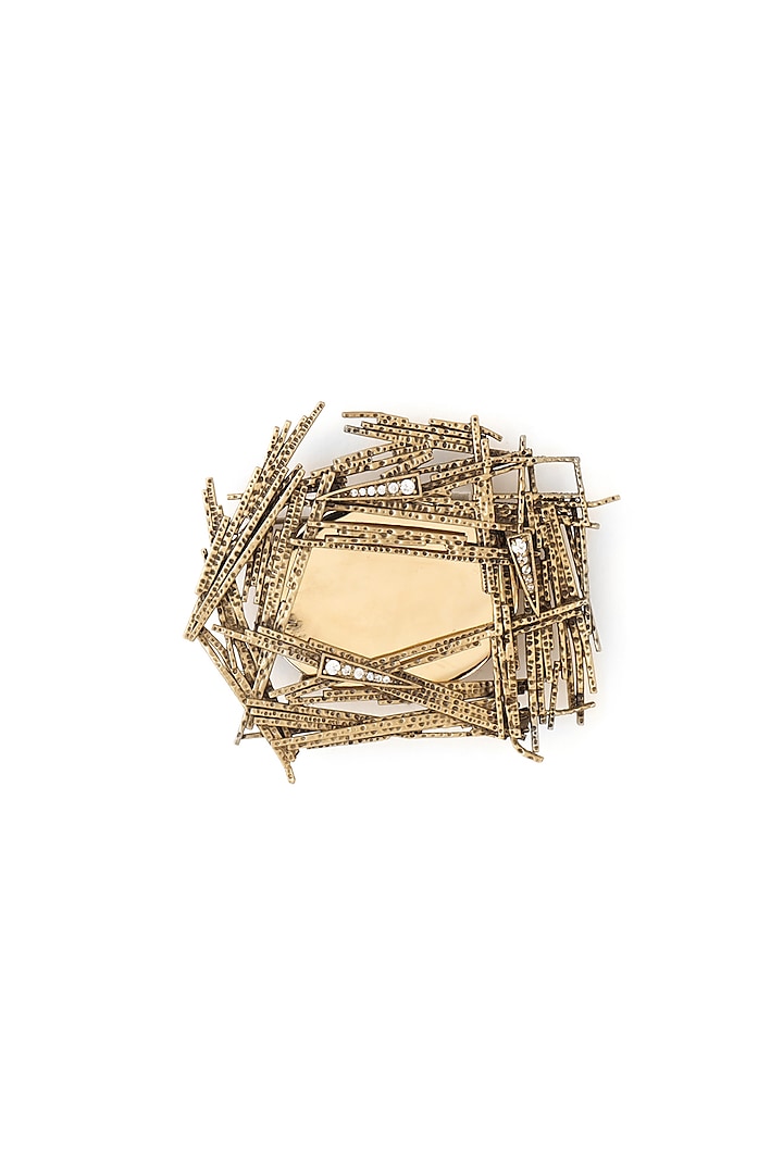Antique Gold Finish Shiny Shimmer Brooch by Cosa Nostraa