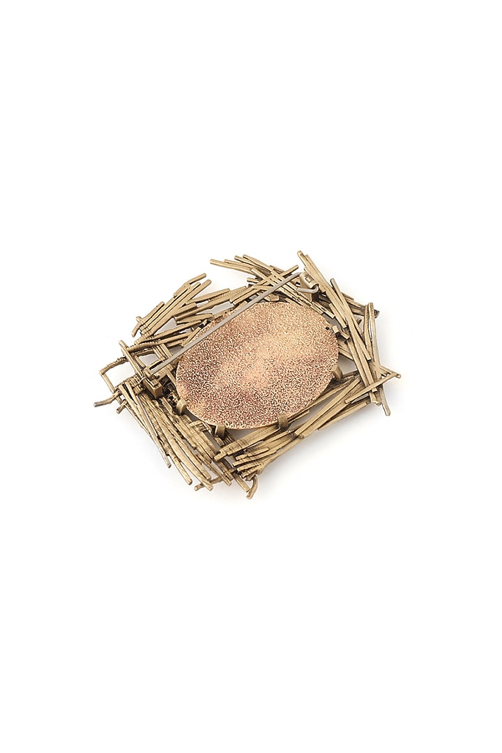 Antique Gold Finish Shiny Shimmer Brooch by Cosa Nostraa at Pernia's Pop Up Shop