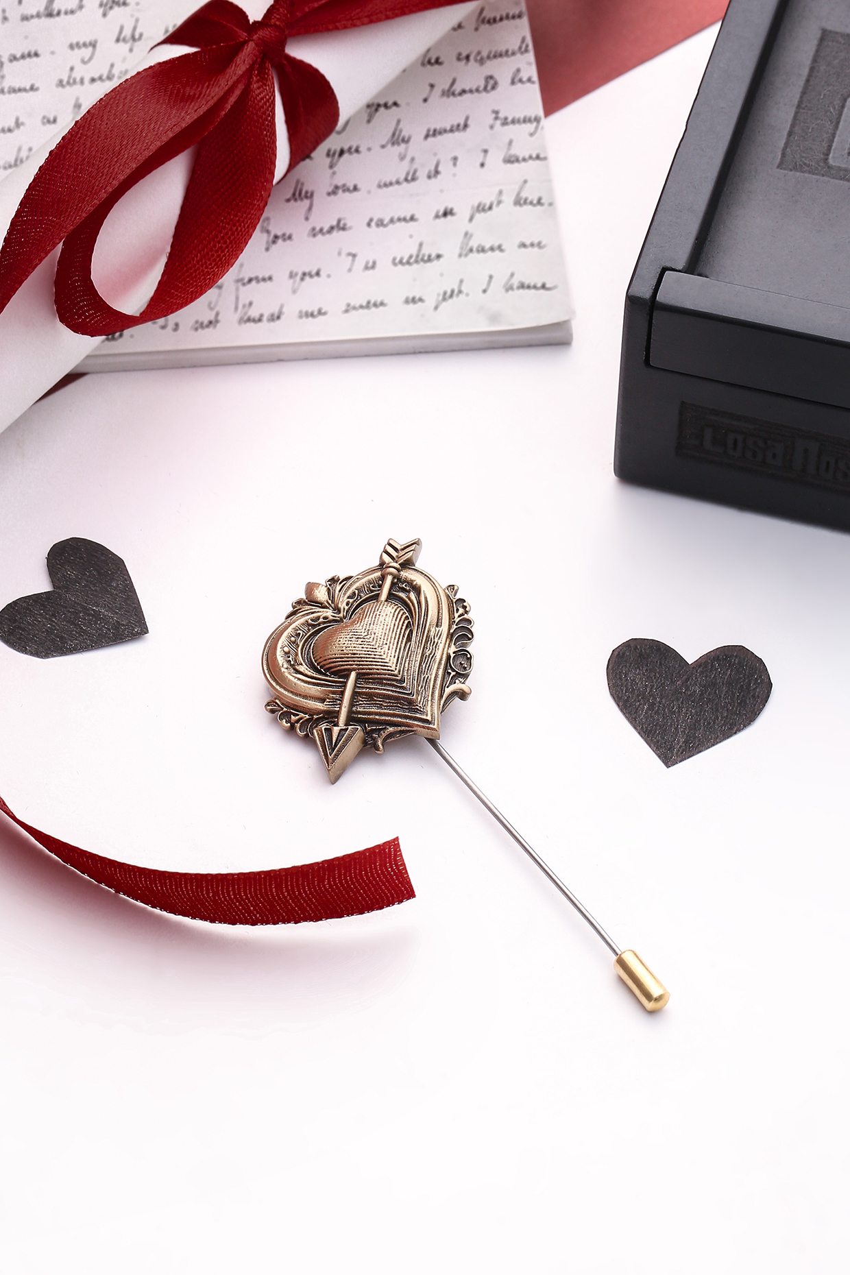 Antique Gold Brass Cupid Arrow Pin by Cosa Nostraa at Pernia's Pop Up Shop
