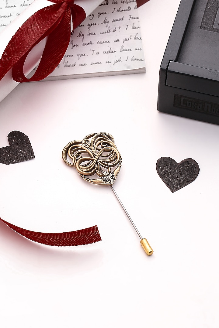 Antique Gold Brass Heart Union Lapel Pin by Cosa Nostraa at Pernia's Pop Up Shop