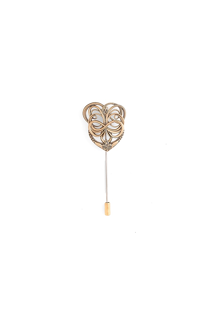 Antique Gold Brass Heart Union Lapel Pin by Cosa Nostraa at Pernia's Pop Up Shop