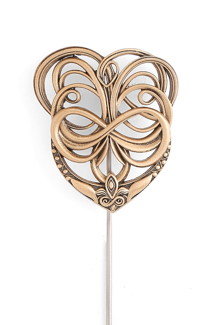 Antique Gold Brass Heart Union Lapel Pin by Cosa Nostraa at Pernia's Pop Up Shop