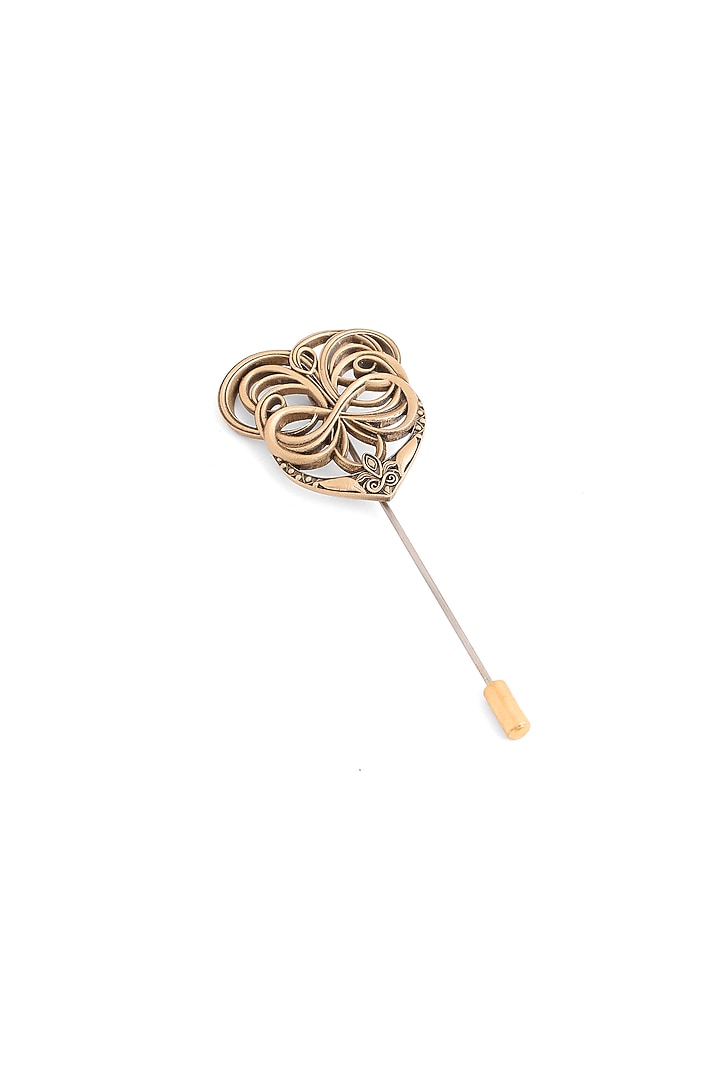 Antique Gold Brass Heart Union Lapel Pin by Cosa Nostraa at Pernia's Pop Up Shop