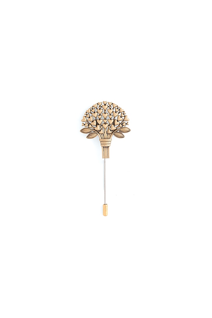 Antique Gold Brass Love Bouquet Lapel Pin by Cosa Nostraa at Pernia's Pop Up Shop