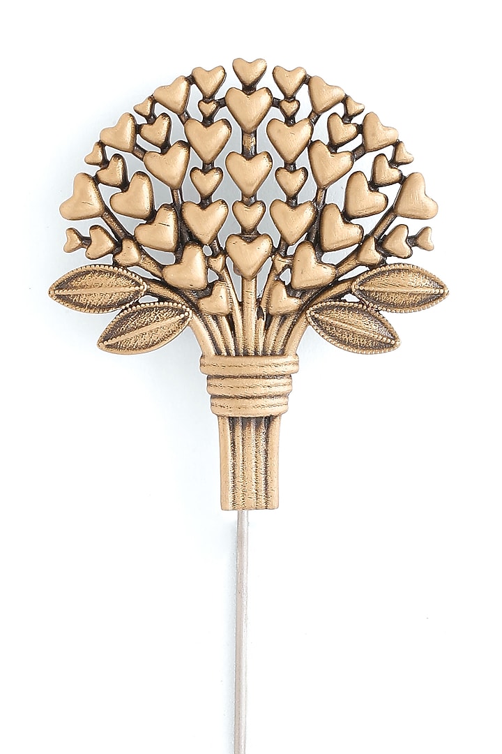 Antique Gold Brass Love Bouquet Lapel Pin by Cosa Nostraa at Pernia's Pop Up Shop