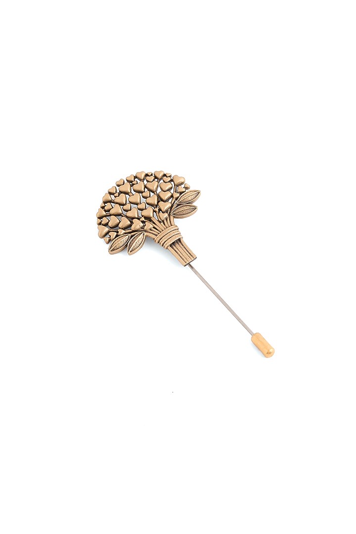 Antique Gold Brass Love Bouquet Lapel Pin by Cosa Nostraa at Pernia's Pop Up Shop