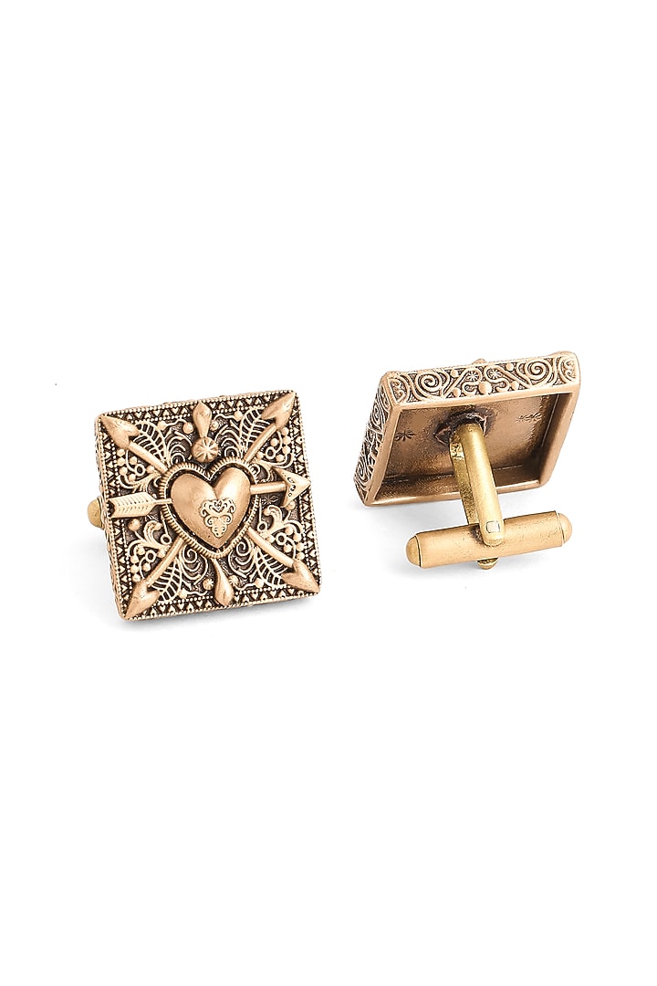 Antique Gold Brass Cufflinks by Cosa Nostraa at Pernia's Pop Up Shop
