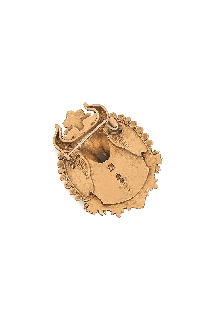 Antique Gold Brass Brooch by Cosa Nostraa at Pernia's Pop Up Shop