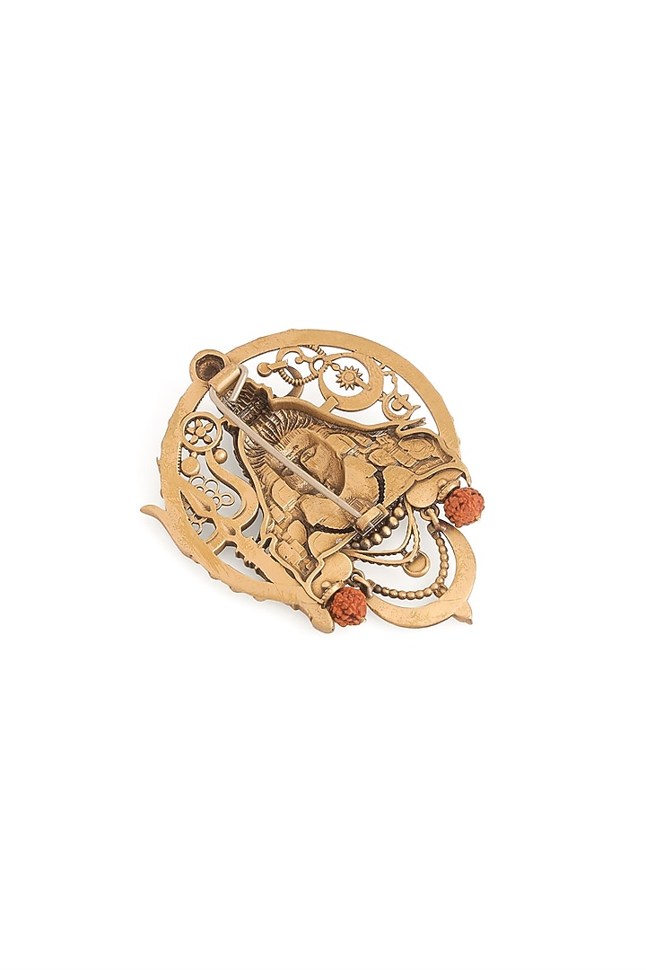 Antique Gold Brass Brooch & Lapel Pin Set by Cosa Nostraa at Pernia's Pop Up Shop