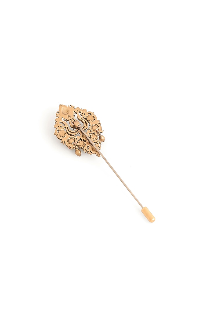 Antique Gold Brass Brooch & Lapel Pin Set by Cosa Nostraa at Pernia's Pop Up Shop