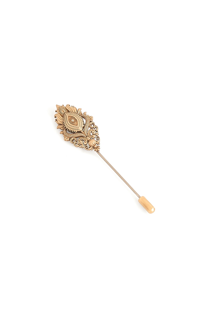 Antique Gold Brass Brooch & Lapel Pin Set by Cosa Nostraa at Pernia's Pop Up Shop