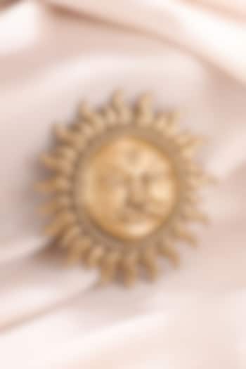 Oxidised Antique Gold Finish Brass Sun Brooch by Cosa Nostraa at Pernia's Pop Up Shop