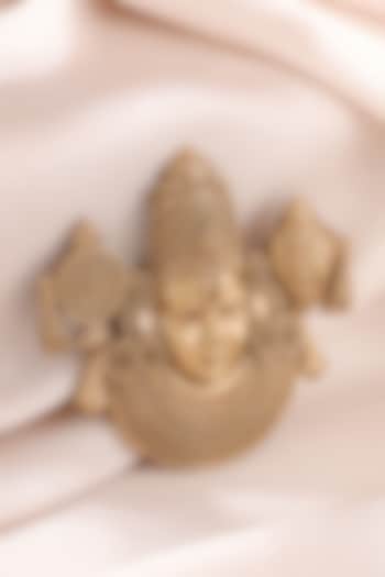 Oxidised Antique Gold Finish Brass Balaji Heritage Brooch by Cosa Nostraa at Pernia's Pop Up Shop