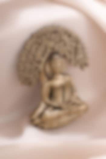 Oxidised Antique Gold Finish Brass Buddha Heritage Brooch by Cosa Nostraa at Pernia's Pop Up Shop