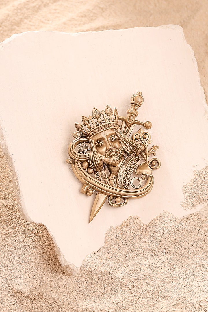 Oxidised Antique Gold Finish Brass Brooch by Cosa Nostraa at Pernia's Pop Up Shop