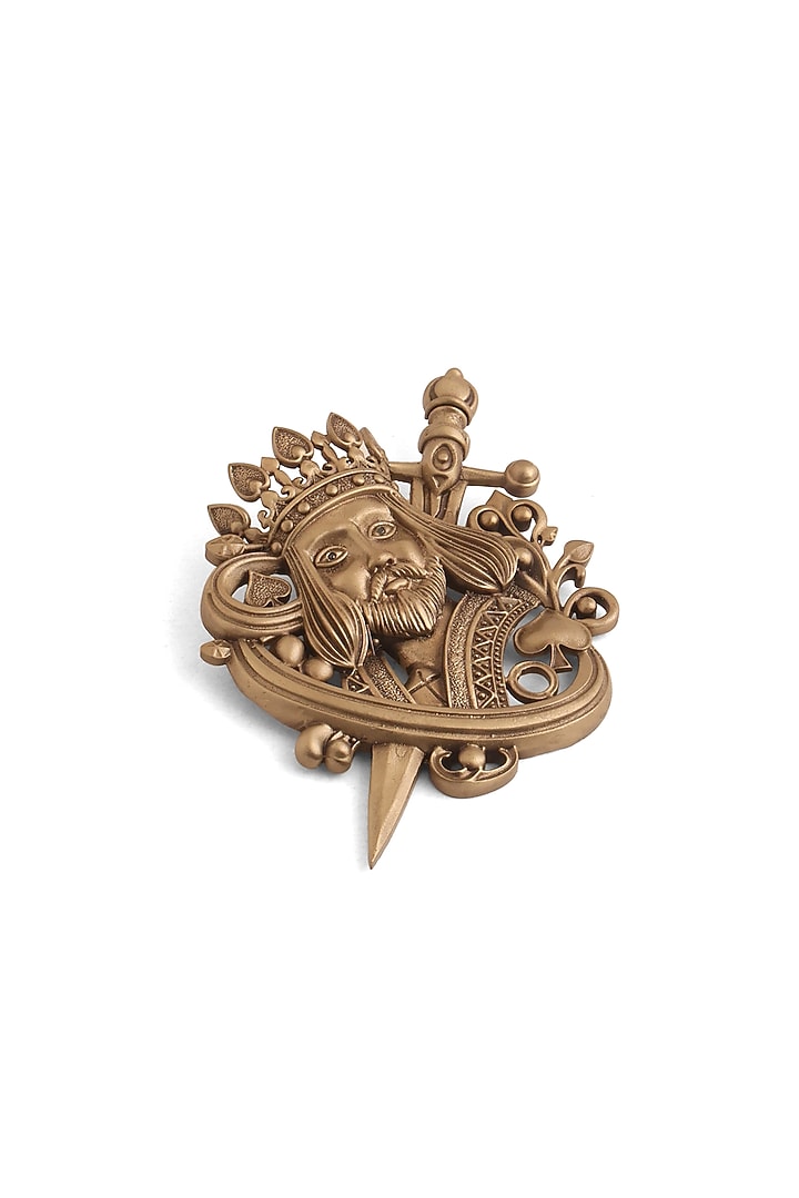 Oxidised Antique Gold Finish Brass Brooch by Cosa Nostraa at Pernia's Pop Up Shop