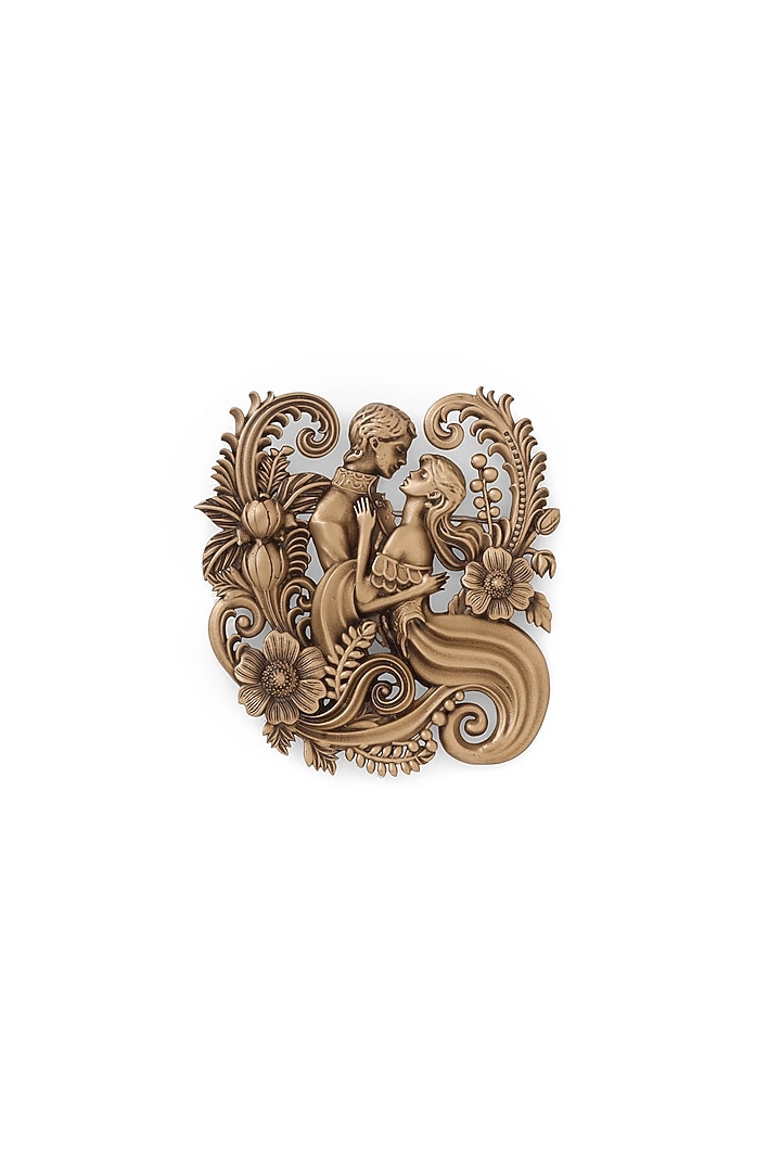 Oxidised Antique Gold Brass Brooch by Cosa Nostraa at Pernia's Pop Up Shop