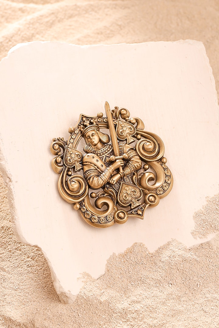 Oxidised Antique Gold Finish Brass Brooch by Cosa Nostraa at Pernia's Pop Up Shop