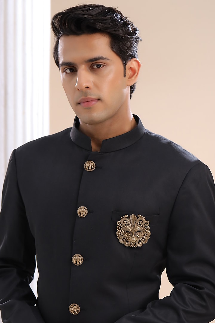 Oxidised Antique Gold Brass Brooch by Cosa Nostraa at Pernia's Pop Up Shop