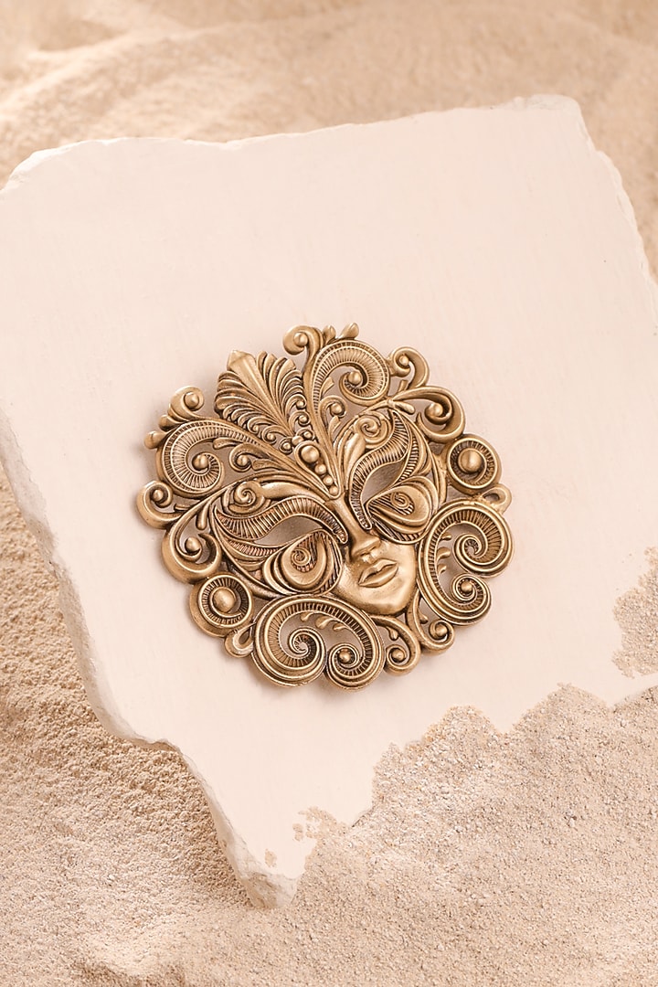 Oxidised Antique Gold Brass Brooch by Cosa Nostraa at Pernia's Pop Up Shop