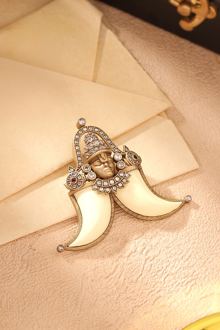 Oxidised Antique Gold Brass Brooch by Cosa Nostraa at Pernia's Pop Up Shop
