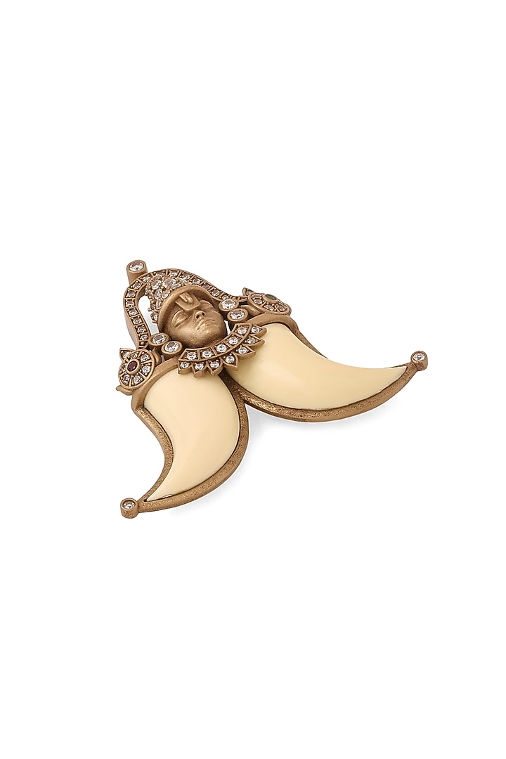 Oxidised Antique Gold Brass Brooch by Cosa Nostraa at Pernia's Pop Up Shop