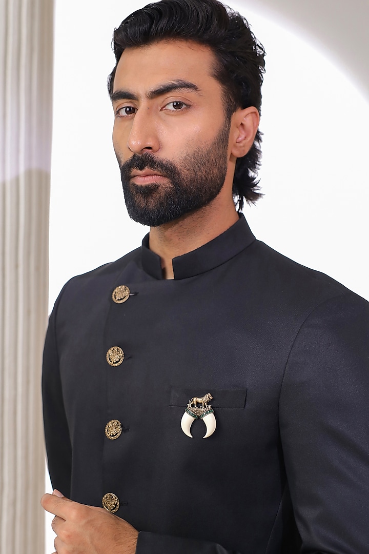 Oxidised Antique Gold Brass Brooch by Cosa Nostraa at Pernia's Pop Up Shop