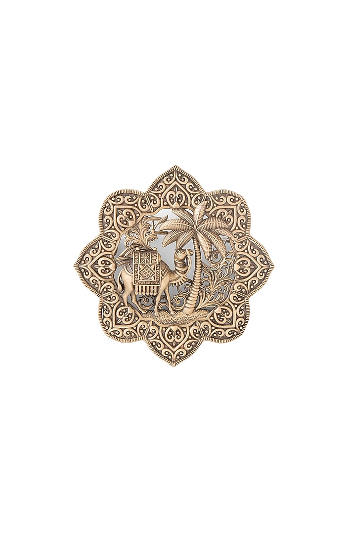 Oxidised Antique Gold Brass Brooch by Cosa Nostraa at Pernia's Pop Up Shop