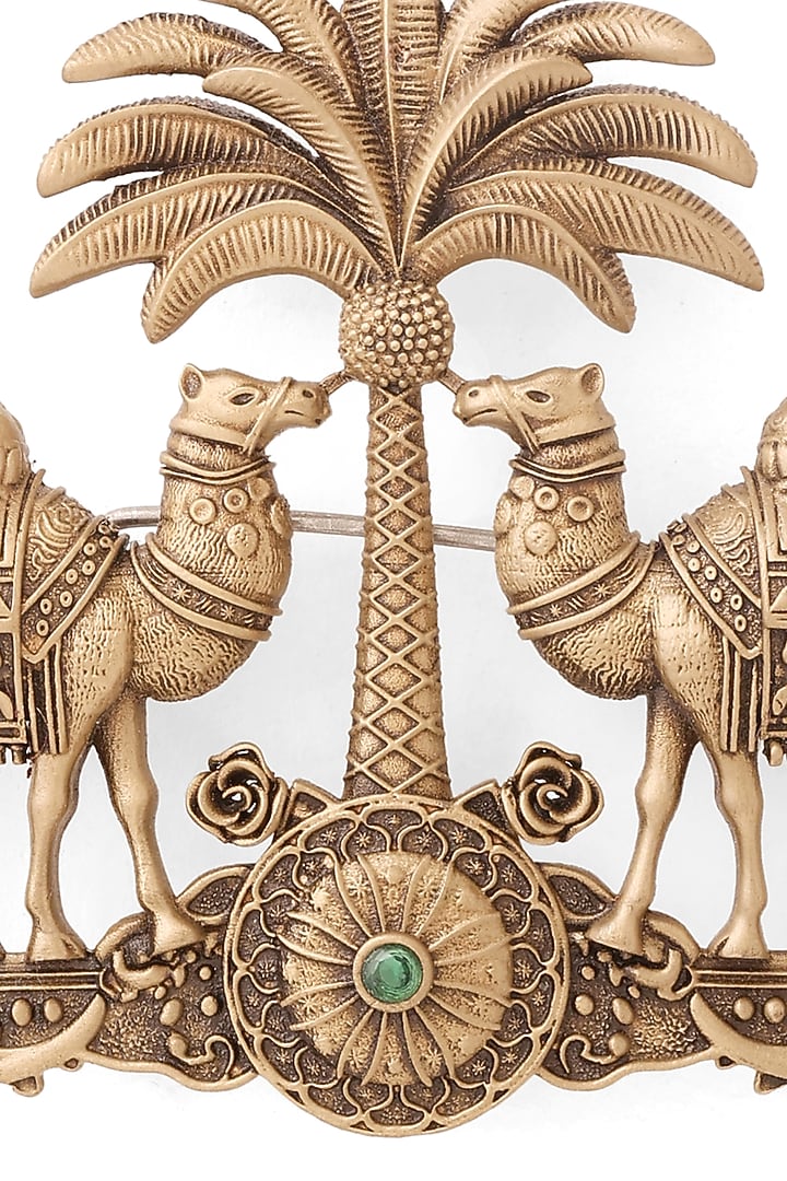 Oxidised Antique Gold Brass Brooch by Cosa Nostraa at Pernia's Pop Up Shop