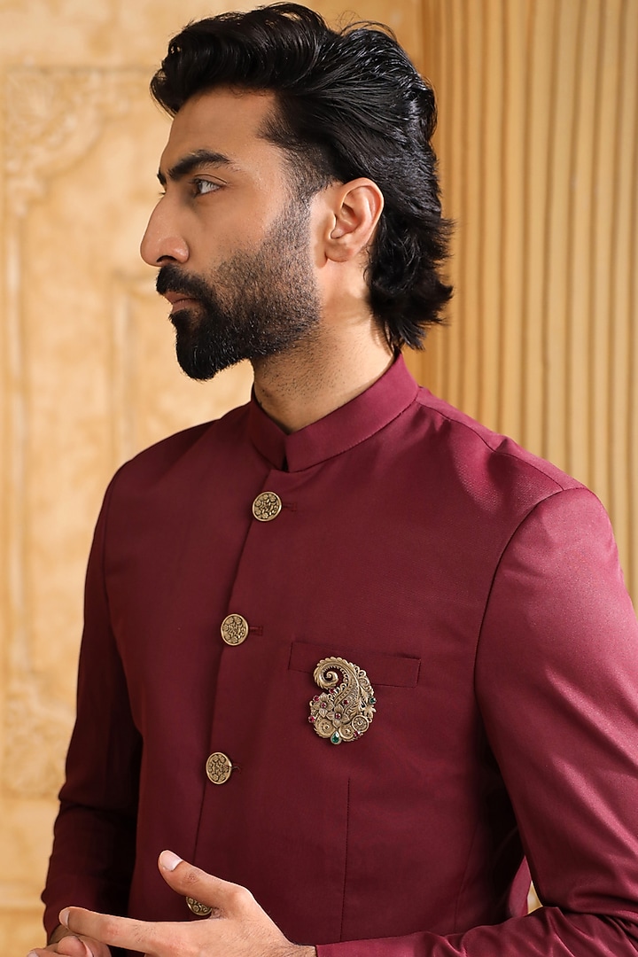 Oxidised Antique Gold Brass Brooch by Cosa Nostraa at Pernia's Pop Up Shop