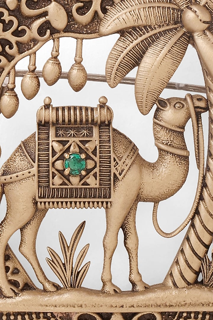 Oxidised Antique Gold Brass Brooch by Cosa Nostraa at Pernia's Pop Up Shop