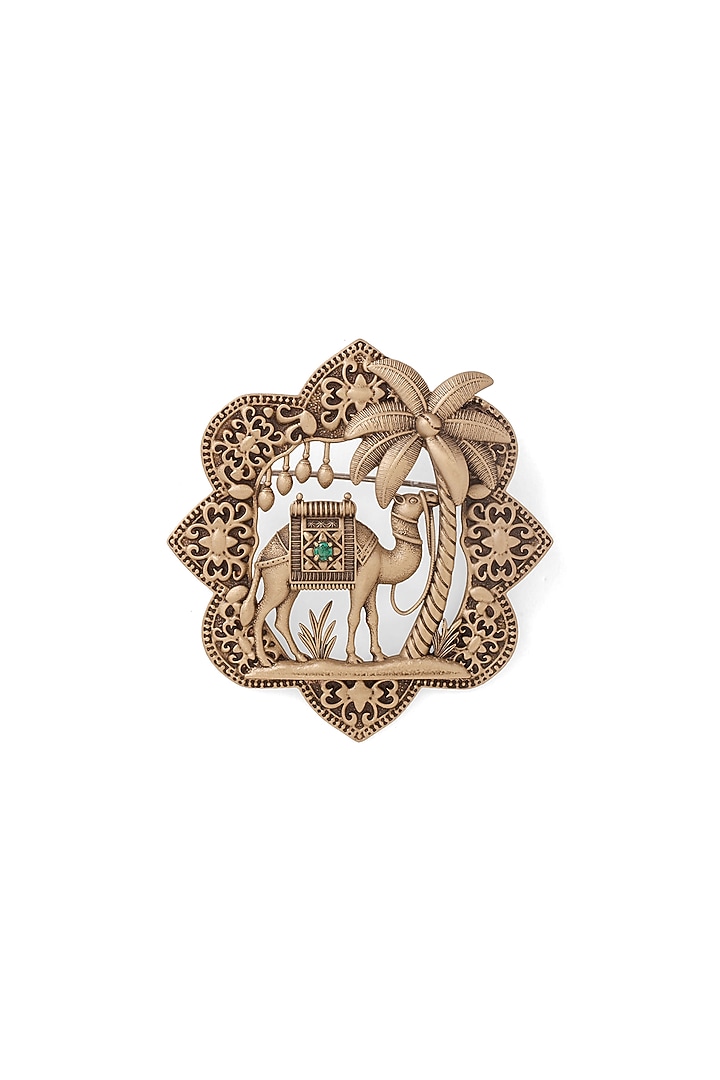 Oxidised Antique Gold Brass Brooch by Cosa Nostraa at Pernia's Pop Up Shop