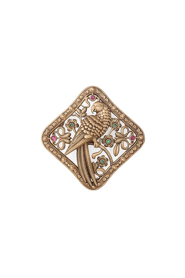 Oxidised Antique Gold Brass Brooch by Cosa Nostraa at Pernia's Pop Up Shop
