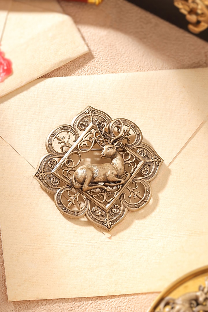 Oxidised Antique Gold Brass Brooch by Cosa Nostraa at Pernia's Pop Up Shop