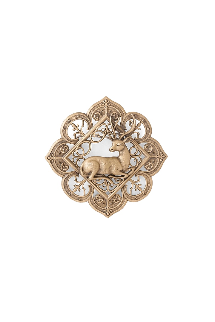 Oxidised Antique Gold Brass Brooch by Cosa Nostraa at Pernia's Pop Up Shop