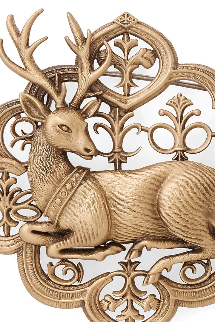 Oxidised Antique Gold Brass Brooch by Cosa Nostraa at Pernia's Pop Up Shop