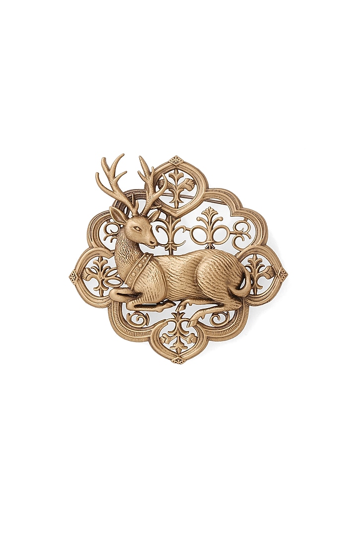 Oxidised Antique Gold Brass Brooch by Cosa Nostraa at Pernia's Pop Up Shop
