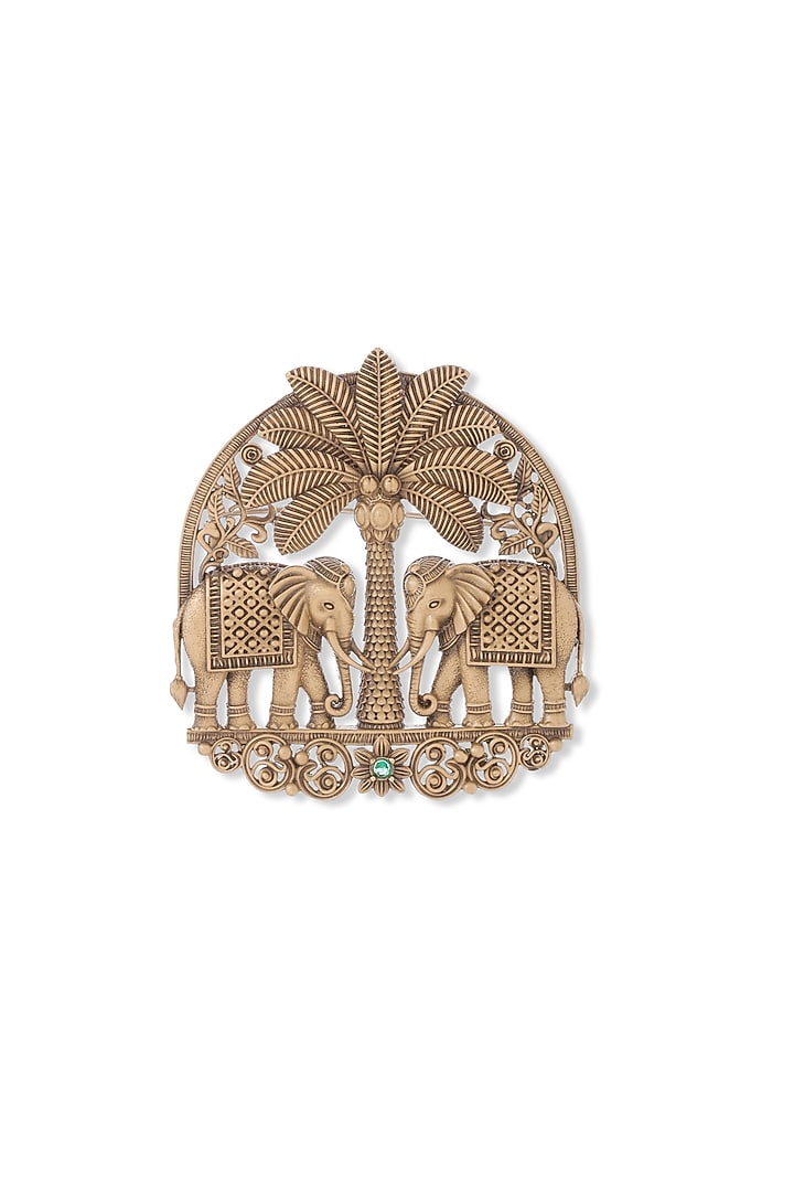 Oxidised Antique Gold Brass Brooch by Cosa Nostraa at Pernia's Pop Up Shop