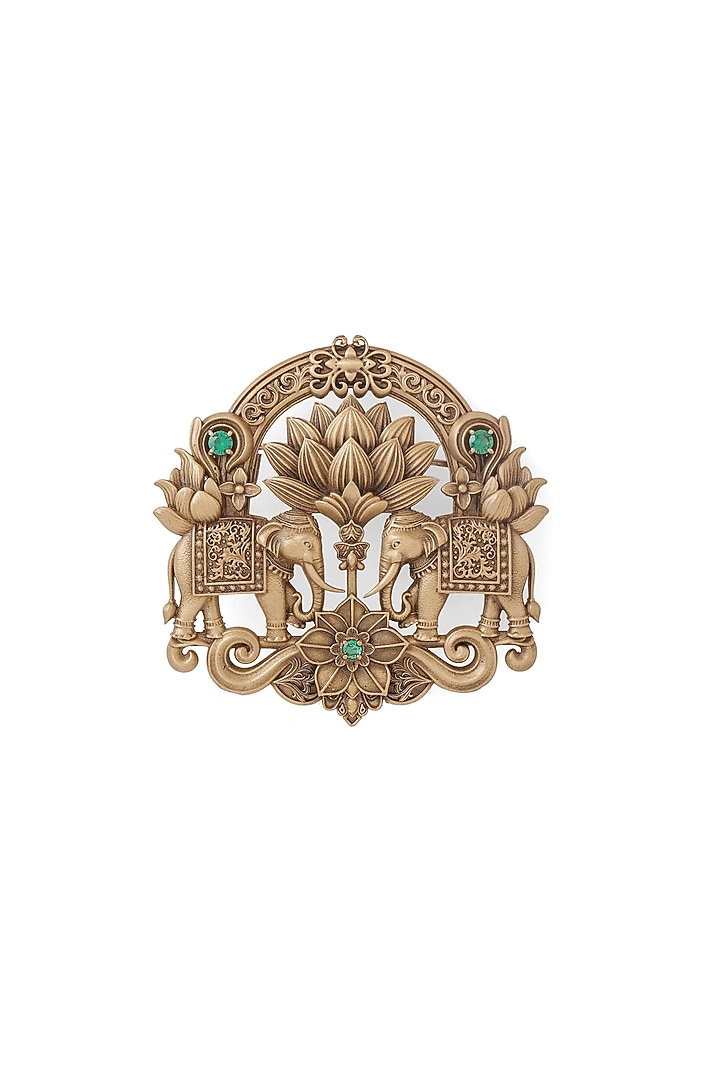 Oxidised Antique Gold Brass Brooch by Cosa Nostraa at Pernia's Pop Up Shop