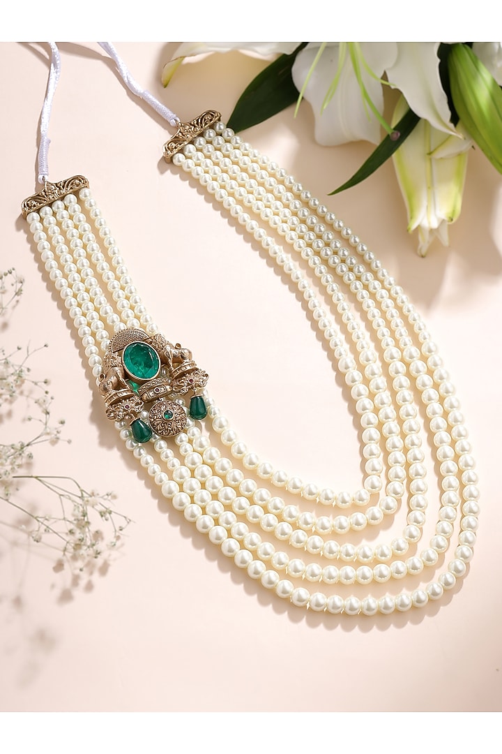 White Brass Mala by Cosa Nostraa at Pernia's Pop Up Shop