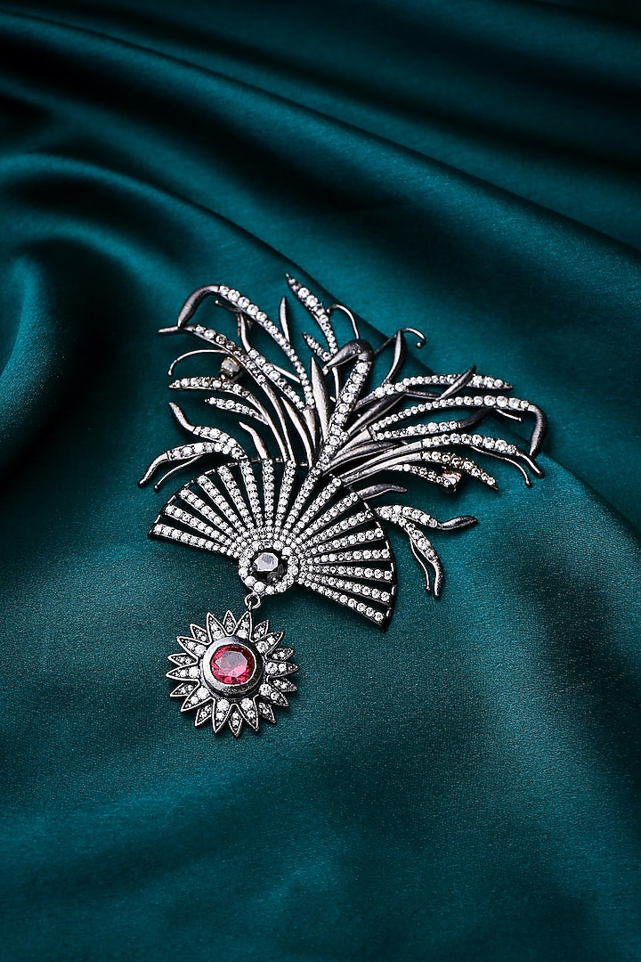 Black Tone Mystic Red Pearl Brooch by Cosa Nostraa at Pernia's Pop Up Shop